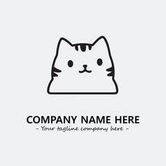 Cat character illustration black and white for logo company vector image
