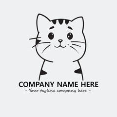 Obraz premium Cat character illustration black and white for logo company vector image 