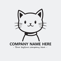Cat character illustration black and white for logo company vector image
