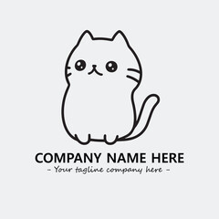 Cat character illustration black and white for logo company vector image
