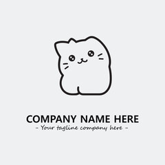 Cat character illustration black and white for logo company vector image
