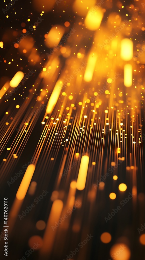 Poster stunning golden sparkles and light streaks forming an enchanting background image : generative ai