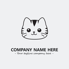 Cat character illustration black and white for logo company vector image
