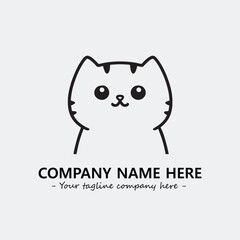 Cat character illustration black and white for logo company vector image
