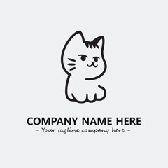 Cat character illustration black and white for logo company vector image
