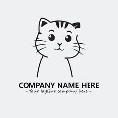 Cat character illustration black and white for logo company vector image
