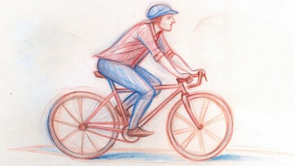 Naklejka premium Person on a bicycle riding with determination against a soft background