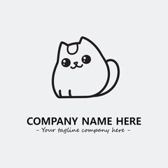 Cat character illustration black and white for logo company vector image

