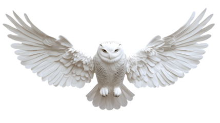 Magnificent Snowy Owl With Outstretched Wings in Mid-Flight - Beautiful Wildlife Photography