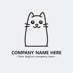 Cat character illustration black and white for logo company vector image
