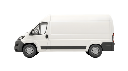 Professional White Delivery Van Isolated on White Background for Commercial Use
