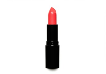 Obraz premium A single lipstick tube with a bright pink color against a stark white background in a studio shot