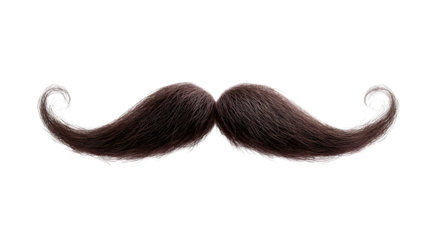 Professional Isolated Black Mustache on White Background for Men's Grooming and Fashion Designs