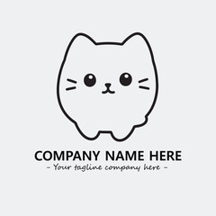 Cat character illustration black and white for logo company vector image
