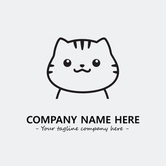 Cat character illustration black and white for logo company vector image
