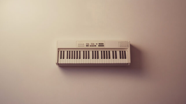 Piano on white background