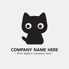 Cat character illustration black and white for logo company vector image
