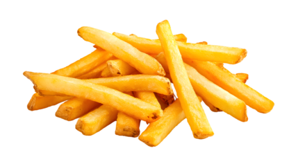 Delicious French Fries Isolated on Transparent Background for Food Photography