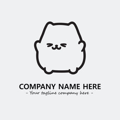 Cat character illustration black and white for logo company vector image
