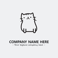 Cat character illustration black and white for logo company vector image
