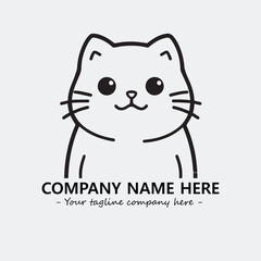 Cat character illustration black and white for logo company vector image

