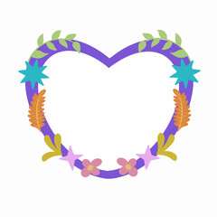 Colorful Floral Heart Frames Collection | Vector Decorative Nature Elements