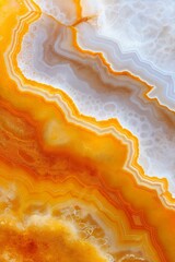 White and Light Orange Agate Background with Intricate Stripes