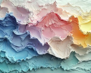Microscopic Organic Textures in Soft Pastel Colors, Impressionist Style with Diffused Lighting