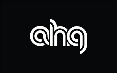 Obraz premium AHQ Creative Unique Modern Letter Logo Design. Stylized logo featuring a unique letter design, presenting abstract minimalist aesthetics and modern appeal.