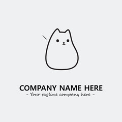 Cat character illustration black and white for logo company vector image
