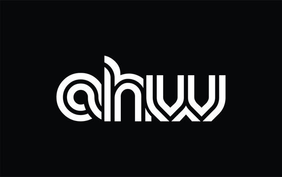 AHW Creative Unique Modern Letter Logo Design. Stylized logo featuring a unique letter design, presenting abstract minimalist aesthetics and modern appeal.