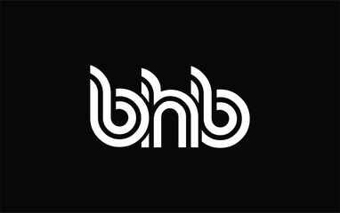 BHB Creative Unique Modern Letter Logo Design. Stylized logo featuring a unique letter design, presenting abstract minimalist aesthetics and modern appeal.