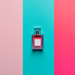 perfume bottle, with empty sticker on it, beautiful delicate background