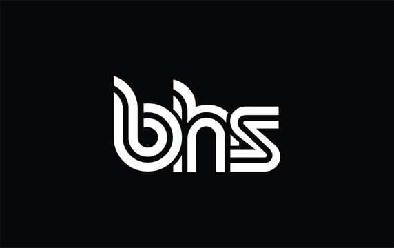 BHS Creative Unique Modern Letter Logo Design. Stylized logo featuring a unique letter design, presenting abstract minimalist aesthetics and modern appeal.