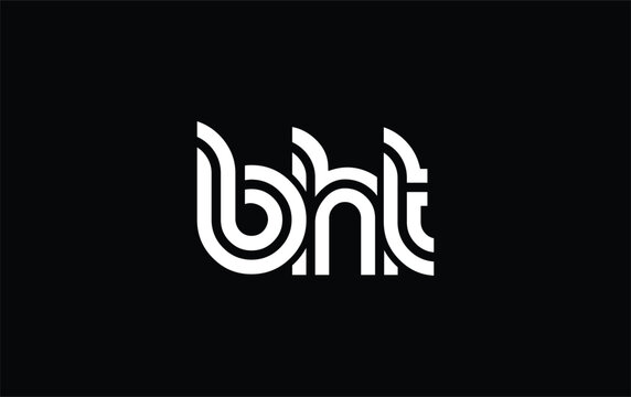 BHT Creative Unique Modern Letter Logo Design. Stylized logo featuring a unique letter design, presenting abstract minimalist aesthetics and modern appeal.