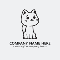 Cat character illustration black and white for logo company vector image
