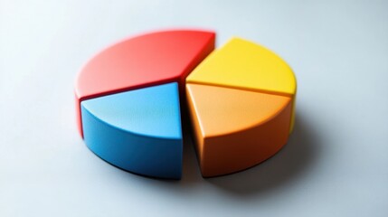 Obraz premium Colorful pie chart segments representing data analysis and business statistics in vibrant design