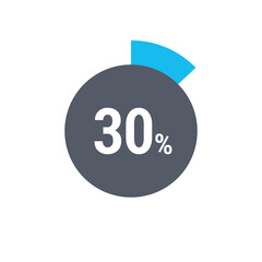 Circle percentage diagrams 30% icon vector ready to use for web design, user interface for business