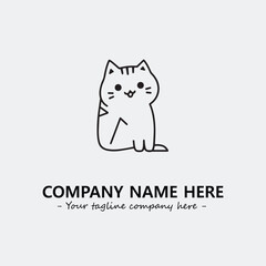 Cat character illustration black and white for logo company vector image
