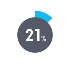 Circle percentage diagrams 21% icon vector ready to use for web design, user interface for business