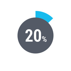 Circle percentage diagrams 20% icon vector ready to use for web design, user interface for business