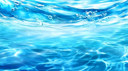 Vibrant Blue Water Surface, Bubbles, Texture - Watercolor textures