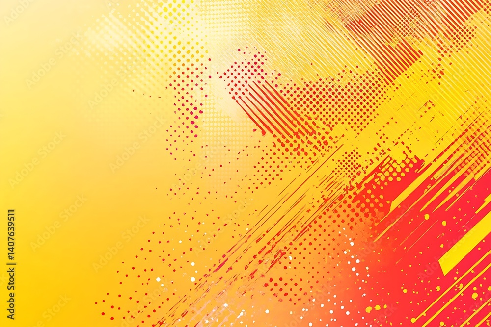 Poster Bright and colorful abstract background featuring energetic dots and lines creating a lively visual experience : Generative AI