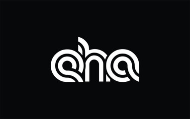 Obraz premium EHA Creative Unique Modern Letter Logo Design. Stylized logo featuring a unique letter design, presenting abstract minimalist aesthetics and modern appeal.