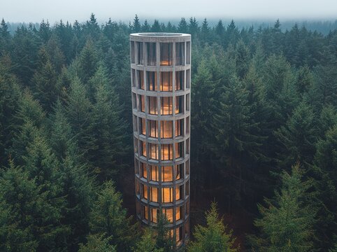 Aerial View of L&ouml;rmecke Tower in Warstein Sauerland Germany