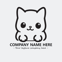 Cat character illustration black and white for logo company vector image
