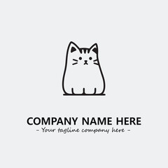 Cat character illustration black and white for logo company vector image
