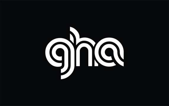 GHA Creative Unique Modern Letter Logo Design. Stylized logo featuring a unique letter design, presenting abstract minimalist aesthetics and modern appeal.