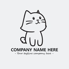 Cat character illustration black and white for logo company vector image
