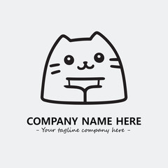 Cat character illustration black and white for logo company vector image
